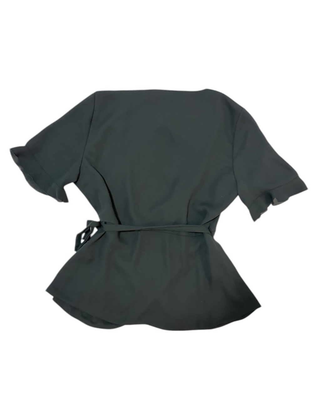 Zara Black flowy Wrap Tie-Front Blouse - Picture 2 of 4